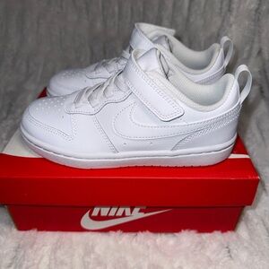Nike Court Borough Low - Triple White Sneakers - Child’s 13C